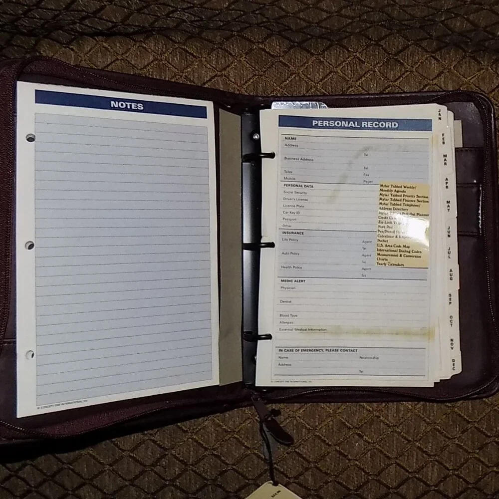 New Wall Street Collection day planner w/ extra note pages